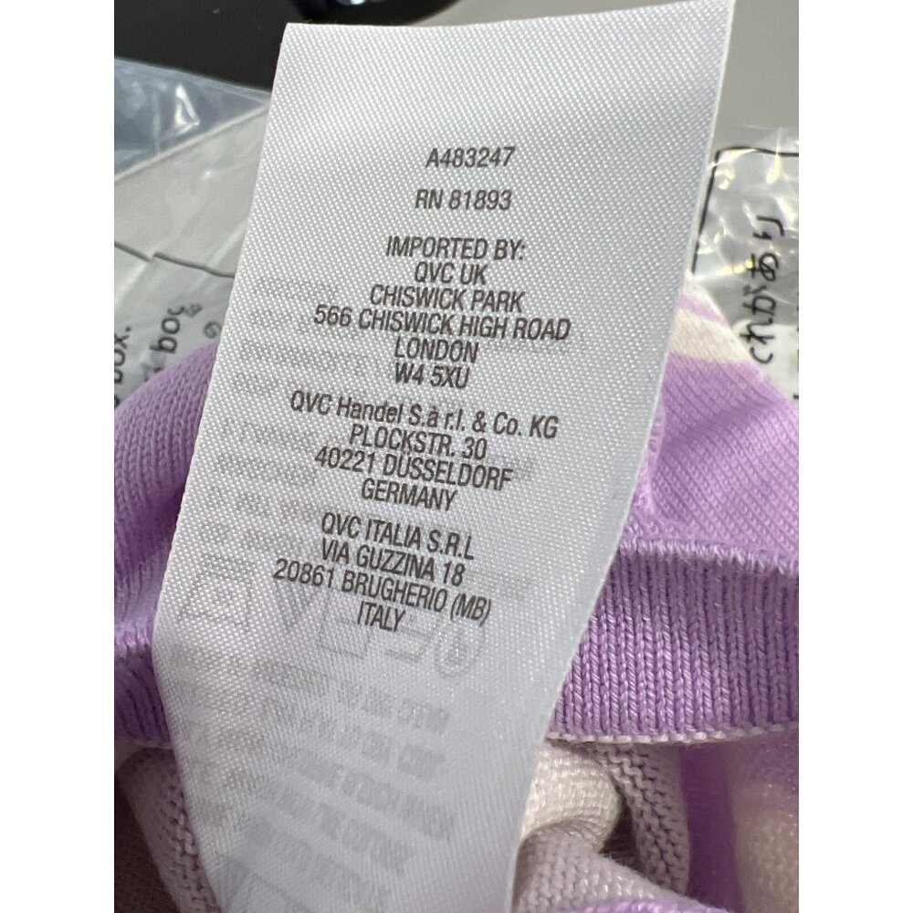 Isaac Mizrahi Live Bridgehampton Printed Shell Cardigan Women Small Lavender NEW - Picture 6 of 7